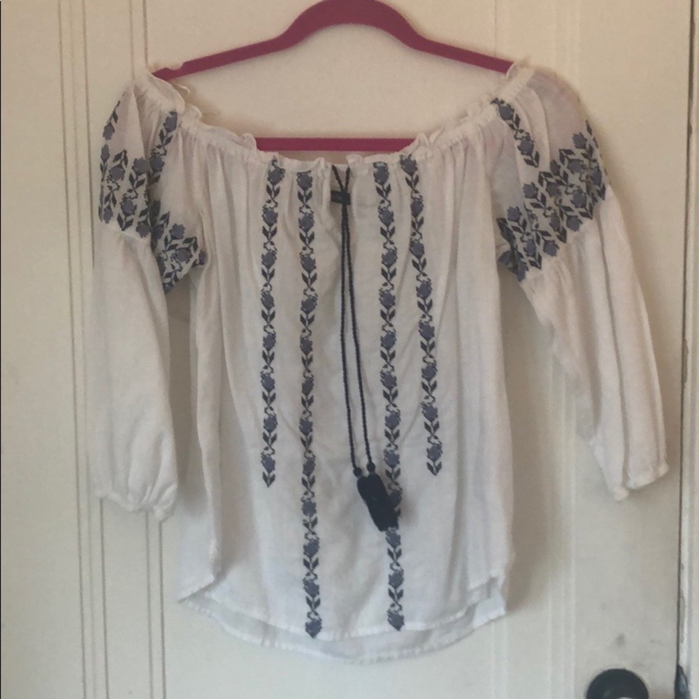 Off Shoulder Embroidered Top